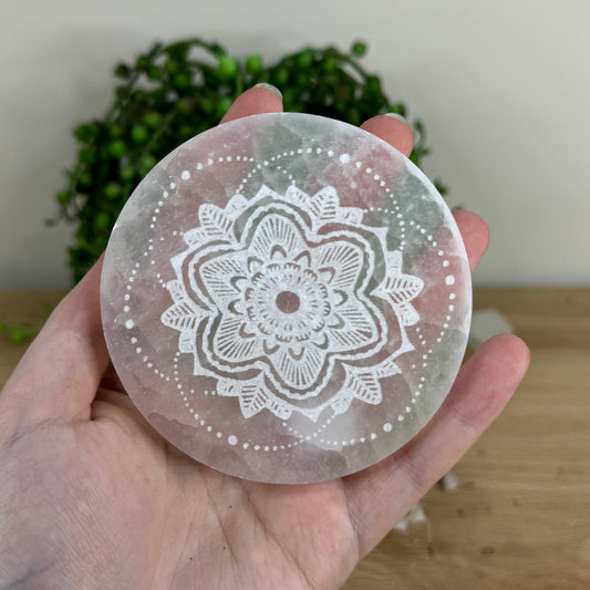 Selenite Mandala Charging Plate (O427)