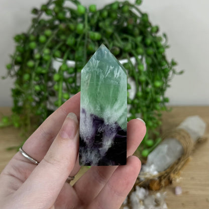 Rainbow Feather Fluorite Point (O383)