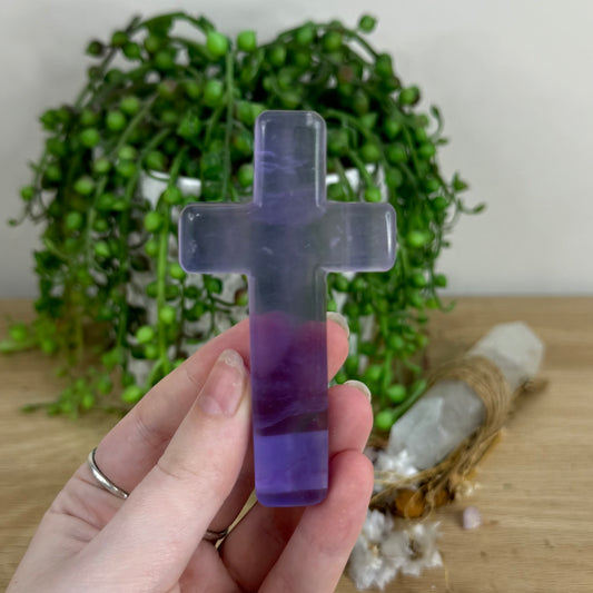 Purple Fluorite Cross (O364)