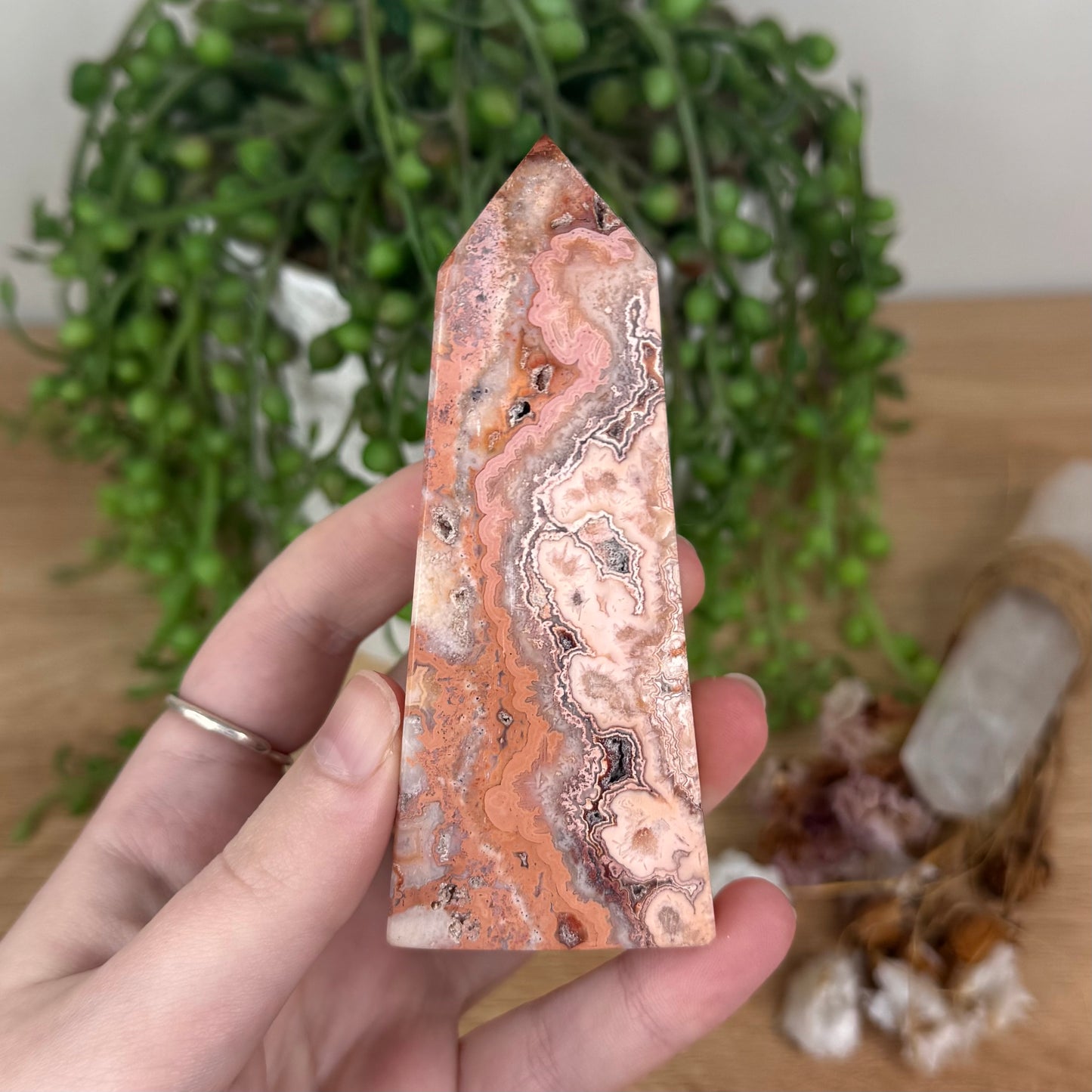 Pink Crazy Lace Agate Point (S867)