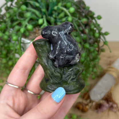 Larvikite / Green Jade Koala In Tree (Y973)