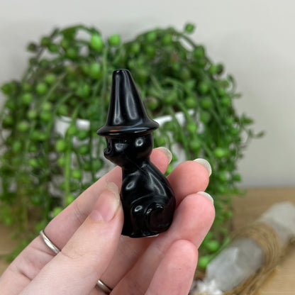 Black Obsidian Witch Cat (O458)