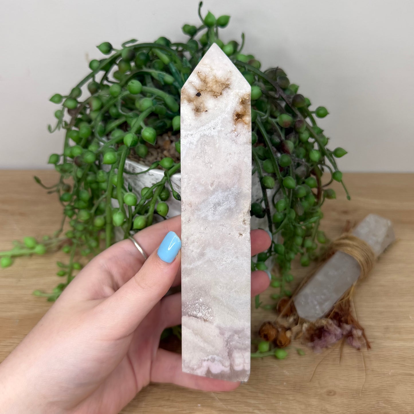 Pink Amethyst / Flower Agate Tower (Y943)