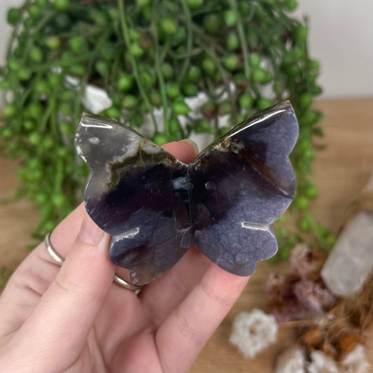 Purple Chalcedony Butterfly (S870)