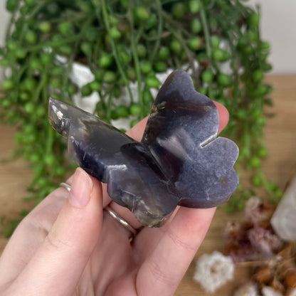 Purple Chalcedony Butterfly (S870)