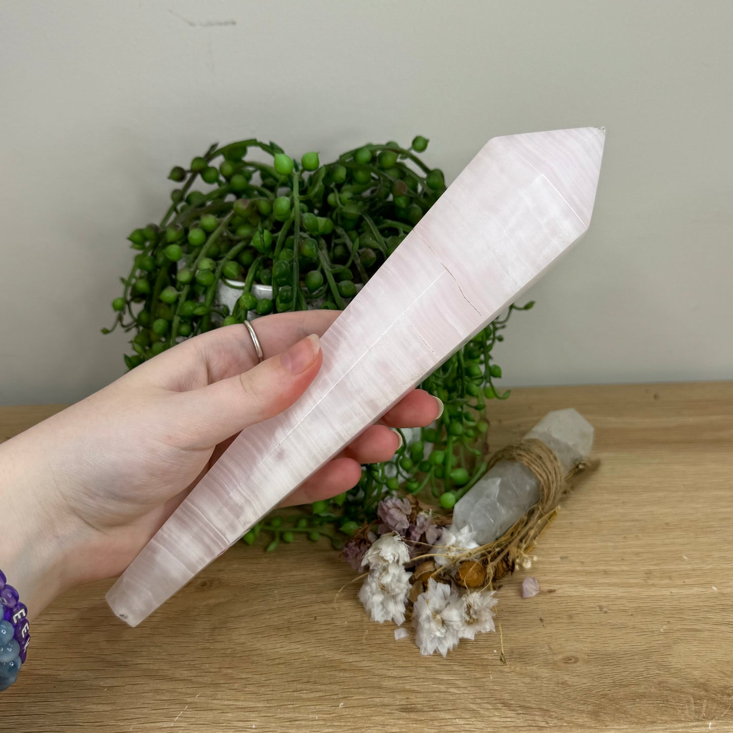 Pink Mangano Calcite Wand (O474)