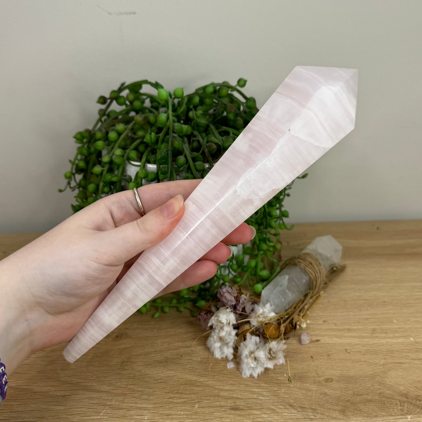 Pink Mangano Calcite Wand (O473)