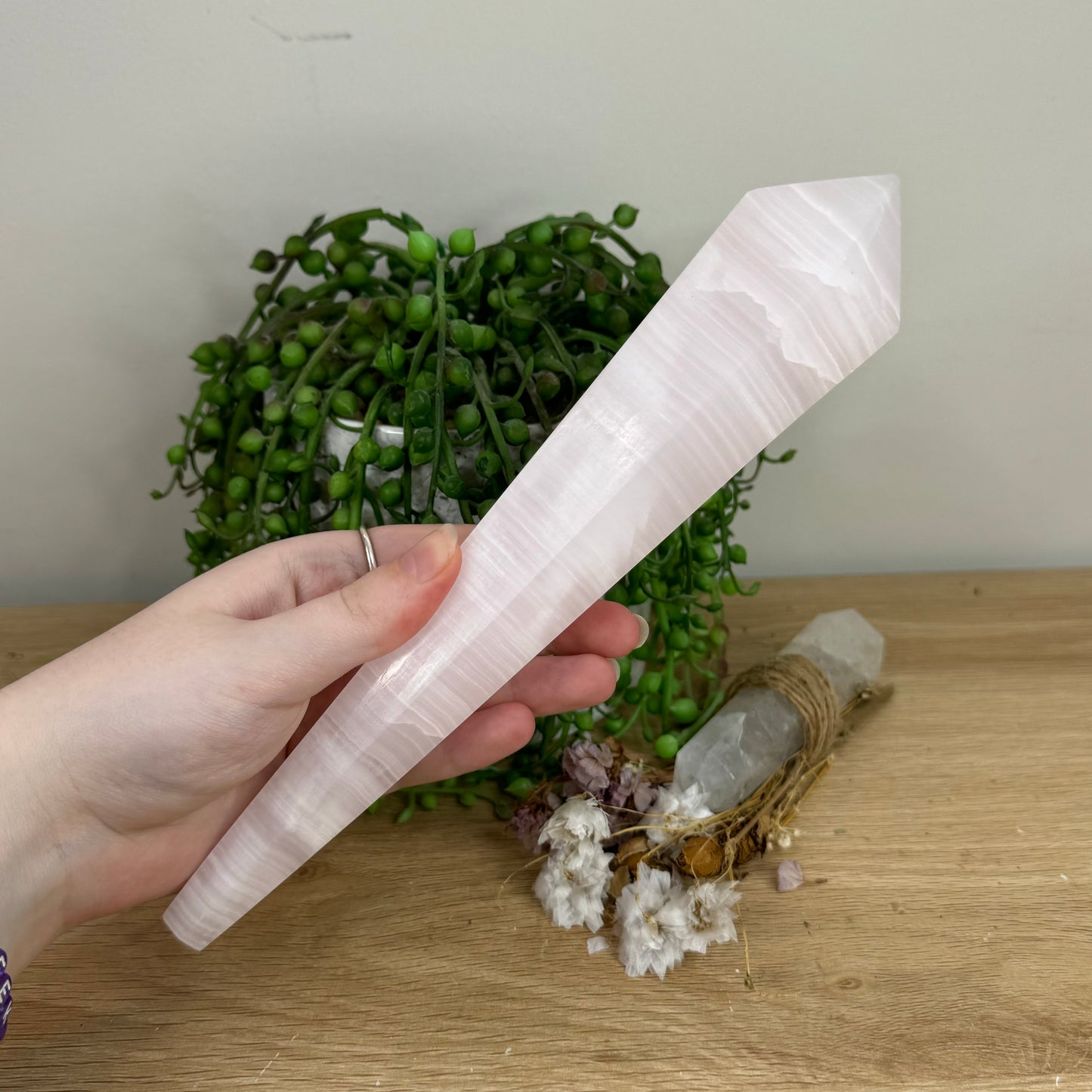 Pink Mangano Calcite Wand (O475)