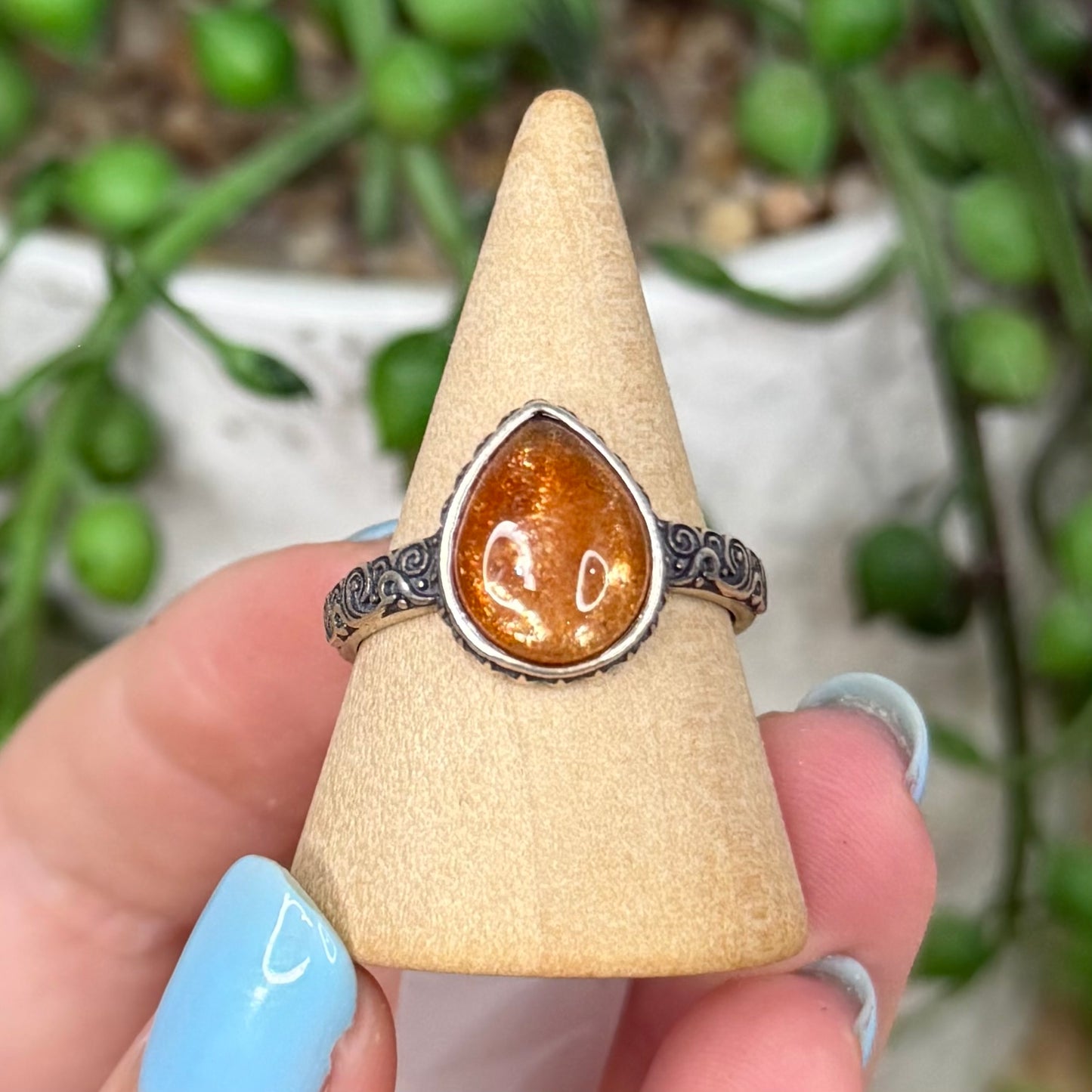 Golden Sunstone S925 Ring (W194)