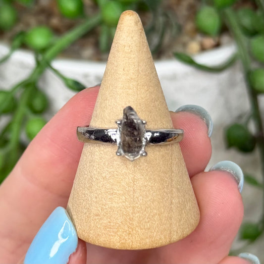 Herkimer Diamond White Copper Ring (Y389)