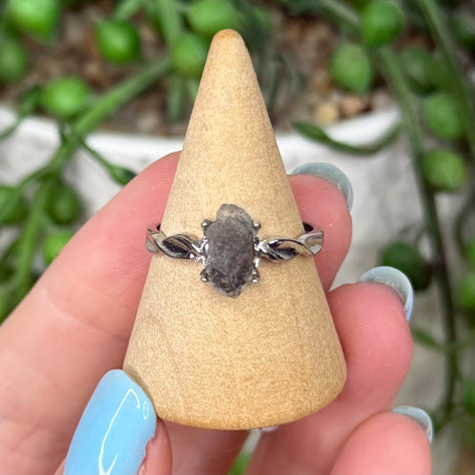 Herkimer Diamond White Copper Ring (Y381)