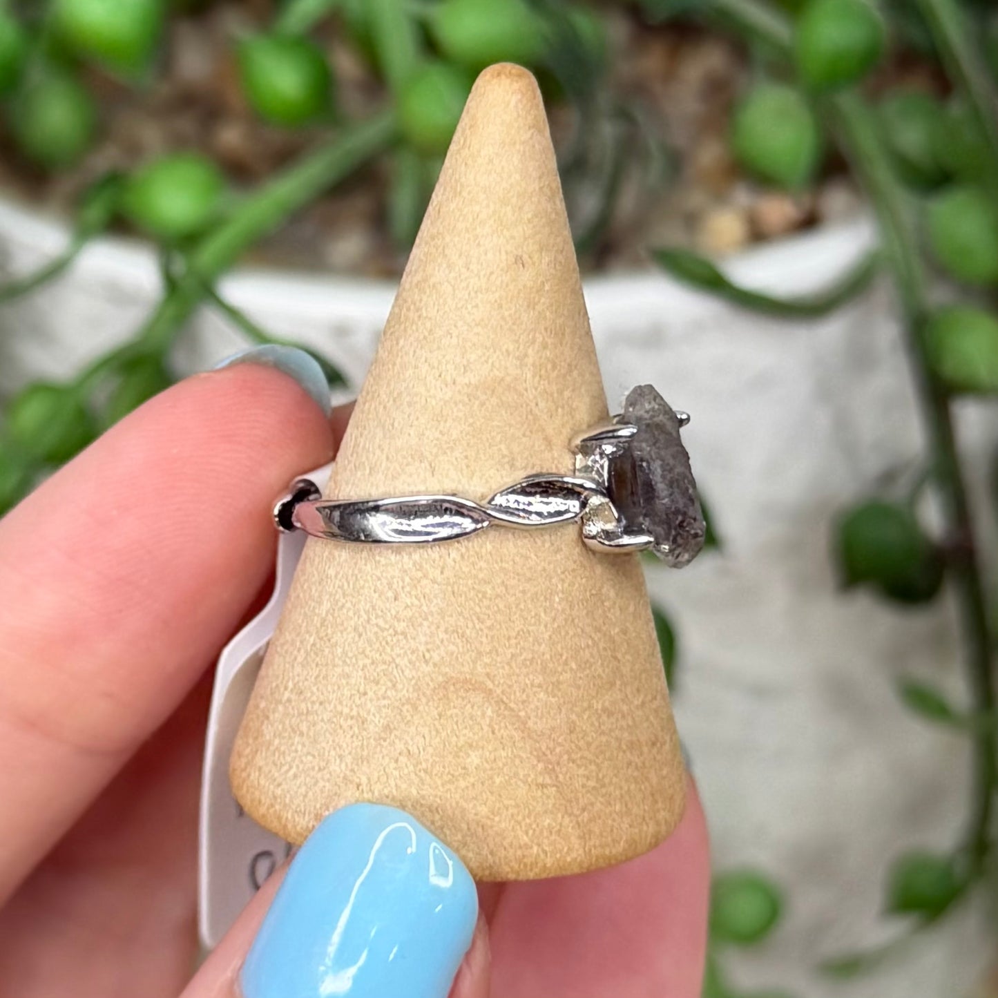 Herkimer Diamond White Copper Ring (Y381)