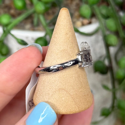 Herkimer Diamond White Copper Ring (Y385)
