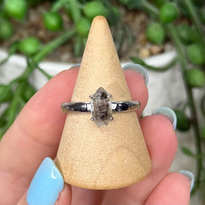 Herkimer Diamond White Copper Ring (Y382)