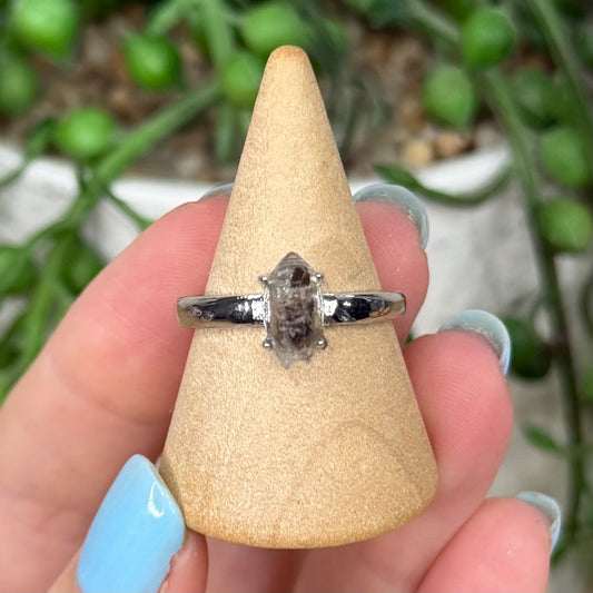 Herkimer Diamond White Copper Ring (Y382)