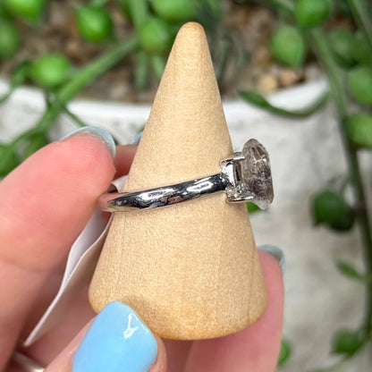 Herkimer Diamond White Copper Ring (Y382)