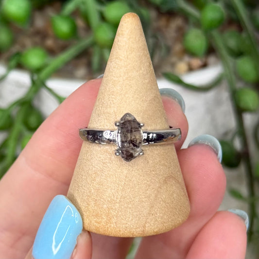 Herkimer Diamond White Copper Ring (Y383)