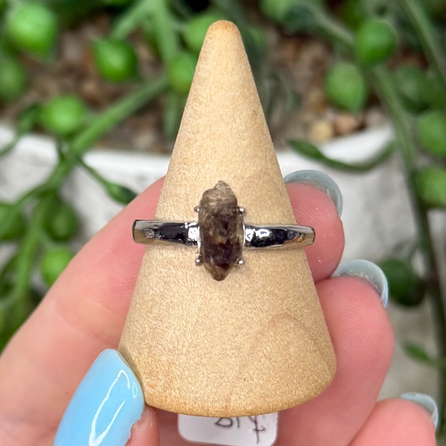Herkimer Diamond White Copper Ring (Y380)