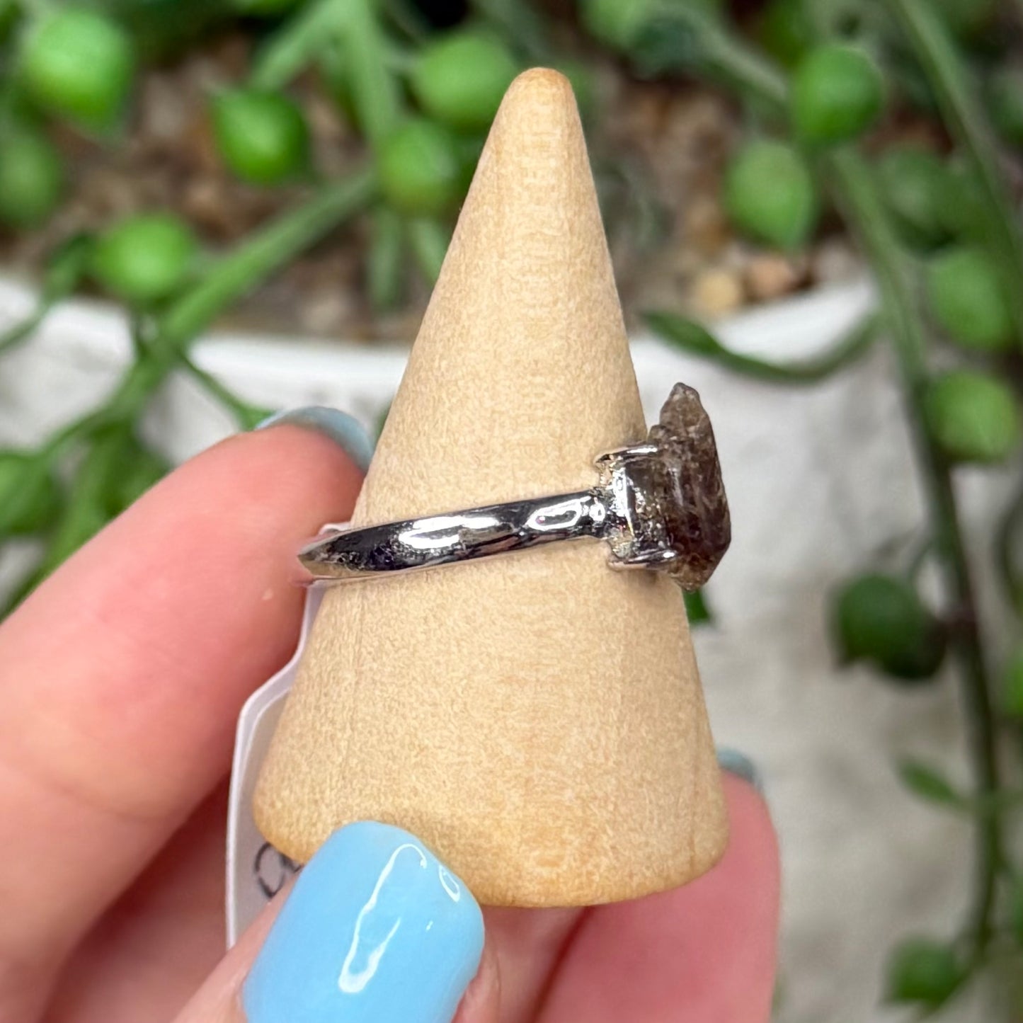 Herkimer Diamond White Copper Ring (Y380)