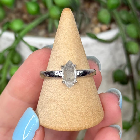 Herkimer Diamond White Copper Ring (Y384)
