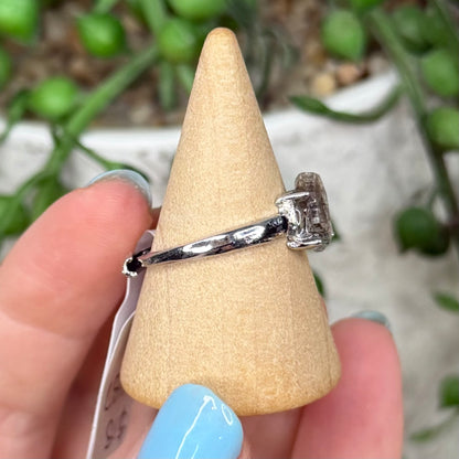 Herkimer Diamond White Copper Ring (Y387)