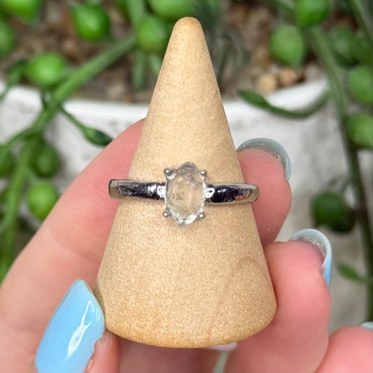 Herkimer Diamond White Copper Ring (Y386)