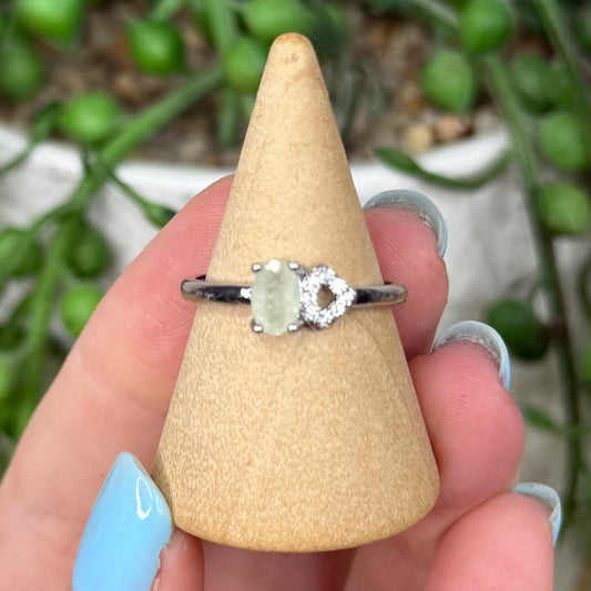Watermelon Tourmaline White Copper Ring (Y374)