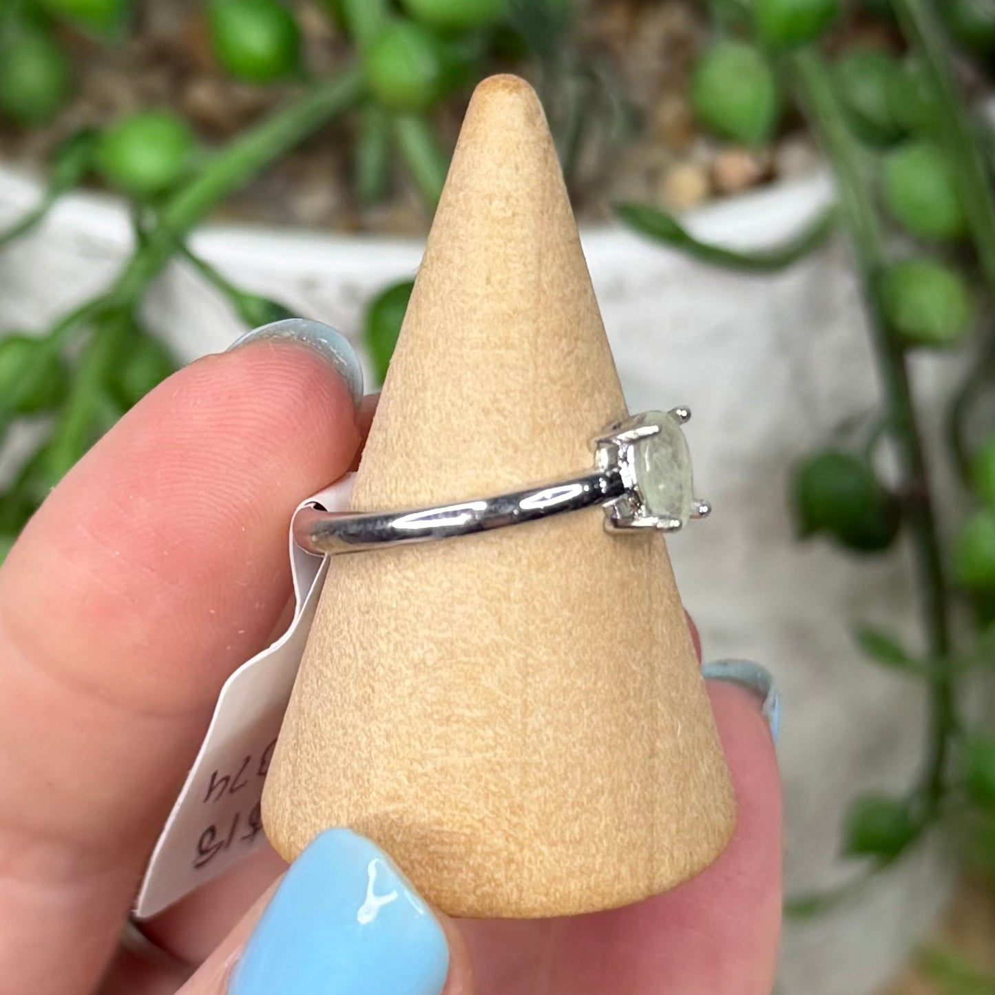 Watermelon Tourmaline White Copper Ring (Y374)