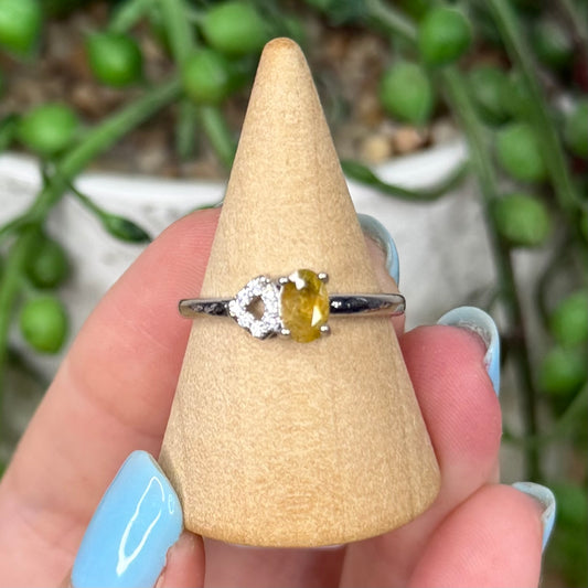 Watermelon Tourmaline White Copper Ring (Y373)