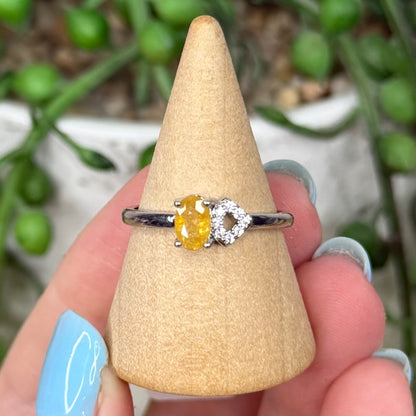 Watermelon Tourmaline White Copper Ring (Y371)