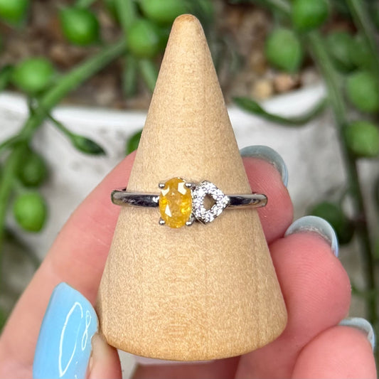 Watermelon Tourmaline White Copper Ring (Y371)