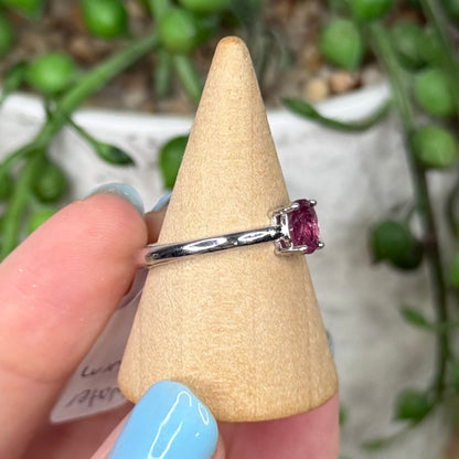 Watermelon Tourmaline White Copper Ring (Y379)