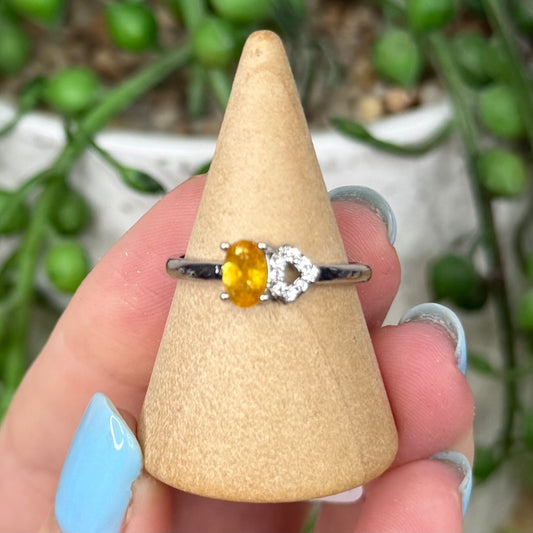 Watermelon Tourmaline White Copper Ring (Y372)