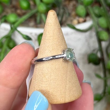 Watermelon Tourmaline White Copper Ring (Y375)
