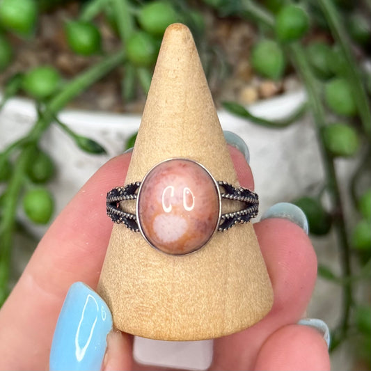 Coral Jade S925 Ring (W201)