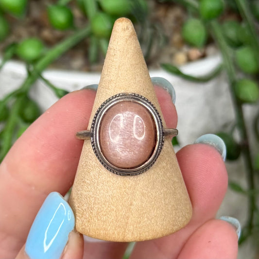 Peach Moonstone S925 Ring (W198)