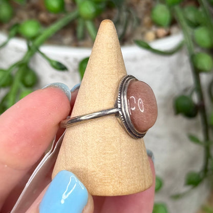 Peach Moonstone S925 Ring (W198)
