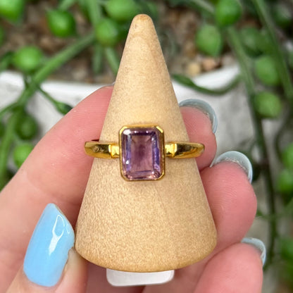 Amethyst Gold Plated Ring (W211)