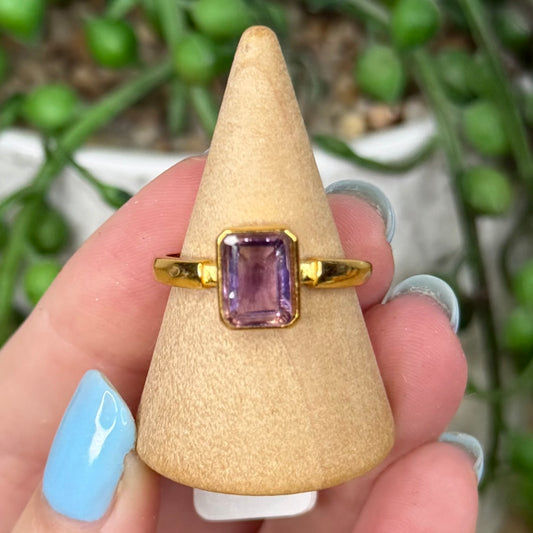 Amethyst Gold Plated Ring (W211)