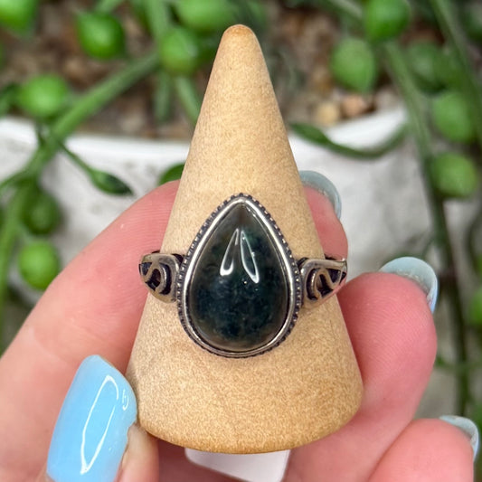 Moss Agate S925 Ring (W196)
