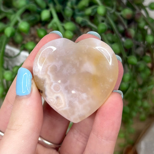 Flower Agate Heart Lucky Stone 1
