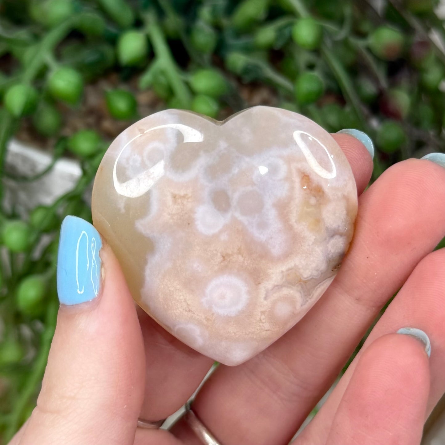 Flower Agate Heart Lucky Stone 1