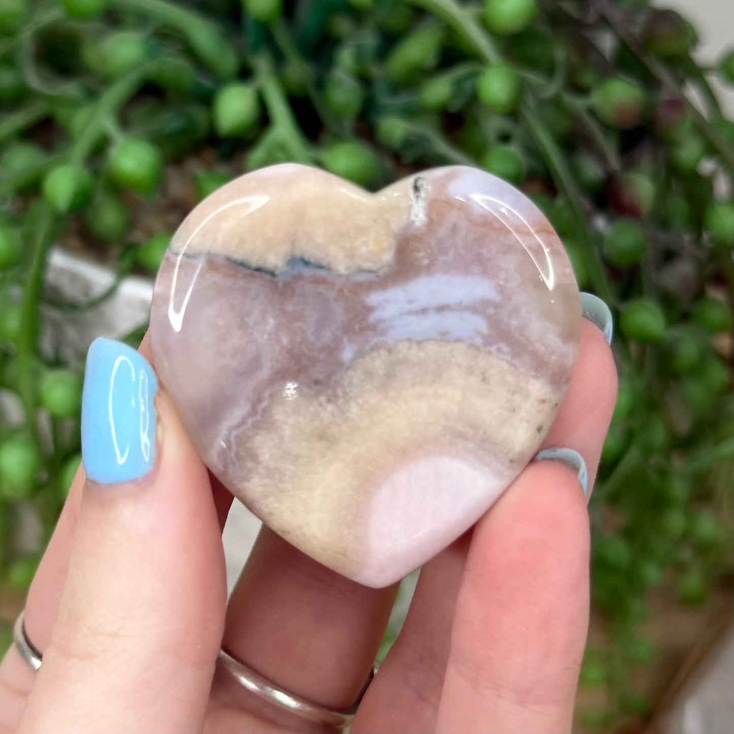 Flower Agate Heart Lucky Stone 3