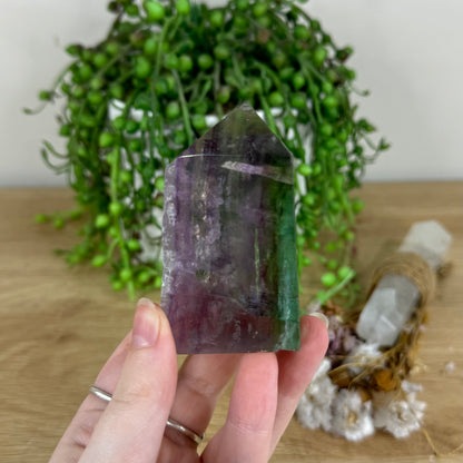 Rainbow Fluorite Slab Point (O663)