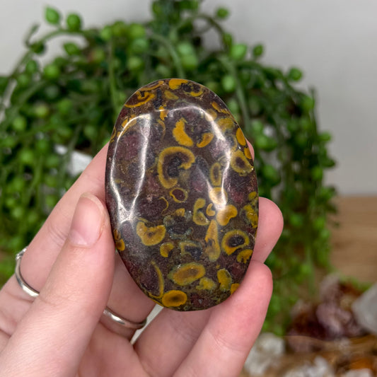 Bamboo Stone Jasper Palm Stone (T76)