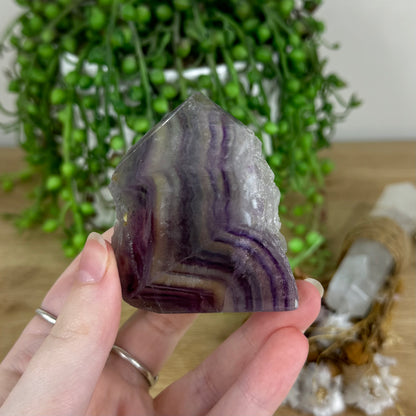 Rainbow Fluorite Slab Point (O660)