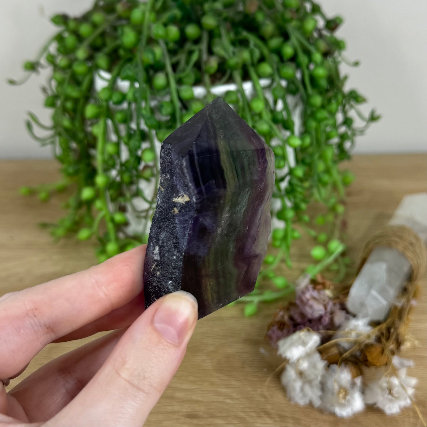 Rainbow Fluorite Slab Point (O662)