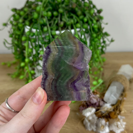 Rainbow Fluorite Slab Point (O661)