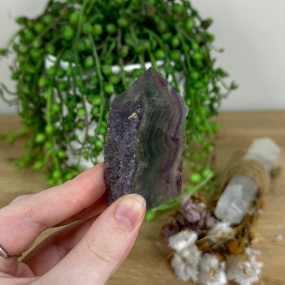 Rainbow Fluorite Slab Point (O661)