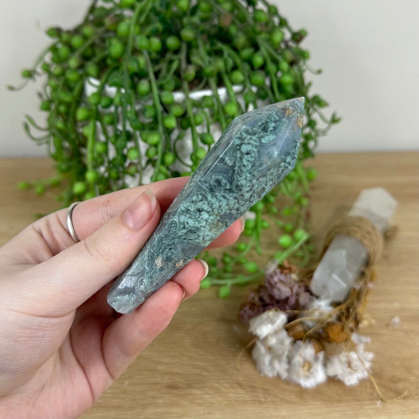 Moss Agate Wand (O683)